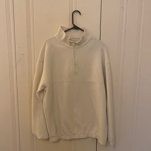 Medium, Off White, Urban Outfitters Standard Cloth 1/4 Zip Mock Neck Pullover